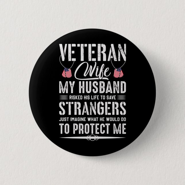 Cooles Militärveteranen-Geschenk für Ehemann Ehema Button (Vorderseite)