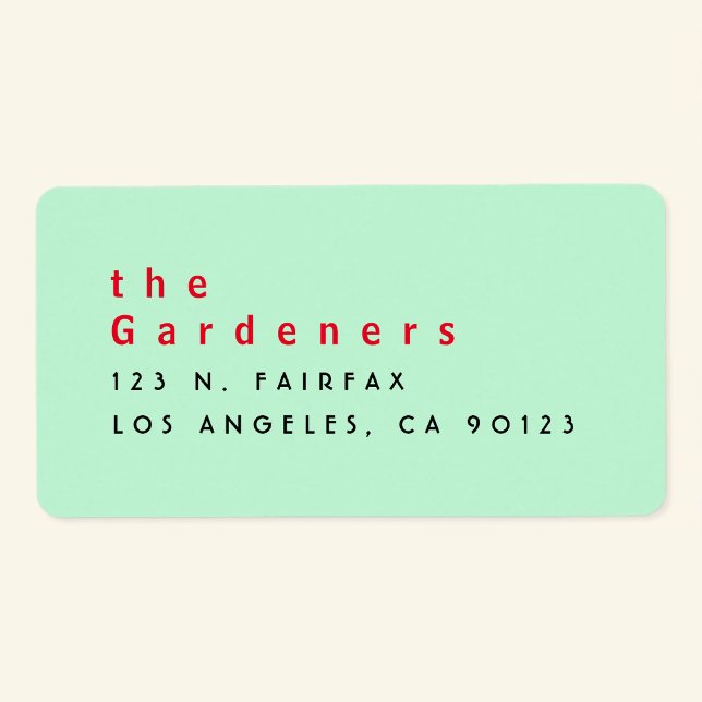 Cooles Minimalistisches Rotes Rotes Schwarz Adressaufkleber (Von Creator hochgeladen)