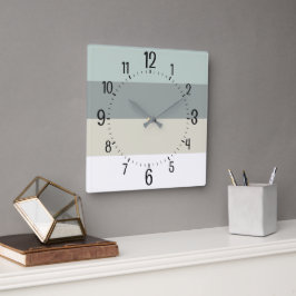 Cooles Minimalistisches Streifenmuster Quadratische Wanduhr