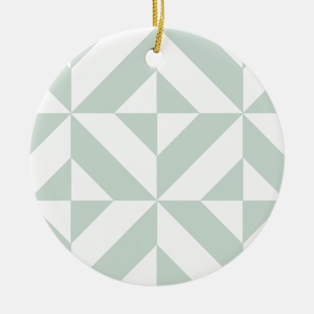 Cooles Mint Geometric Deko Cube Muster Keramikornament (Vorne)