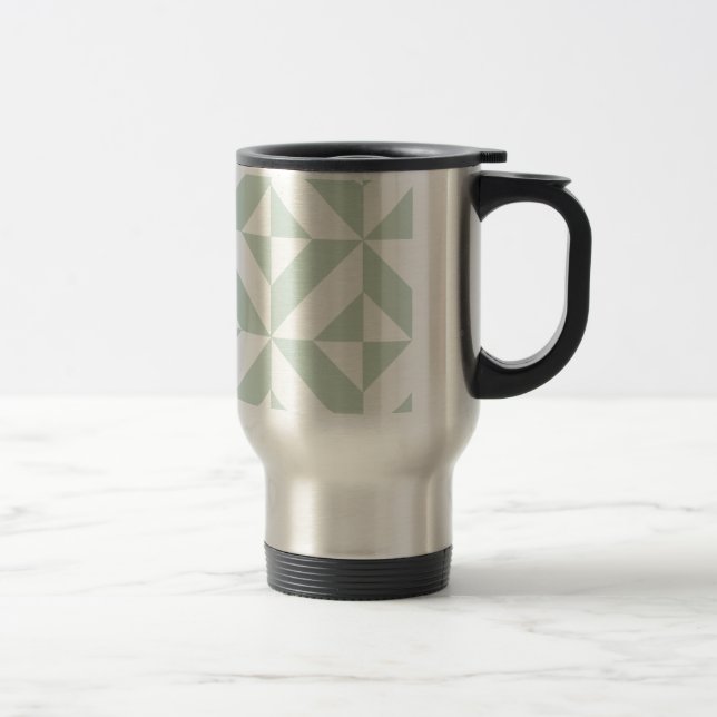 Cooles Mint Geometric Deko Cube Muster Reisebecher (Rechts)