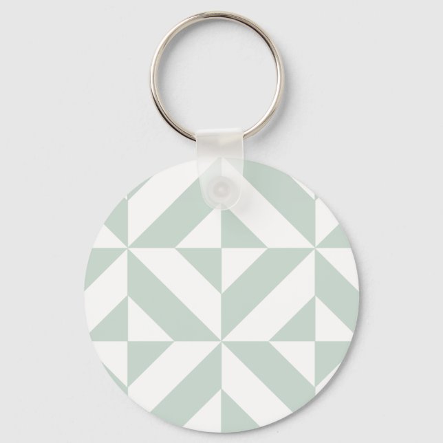 Cooles Mint Geometric Deko Cube Muster Schlüsselanhänger (Vorderseite)