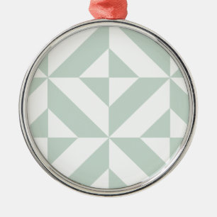 Cooles Mint Geometric Deko Cube Muster Silbernes Ornament