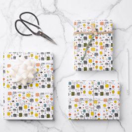 cooles Mittelalter Moderne Geschenkpapier Set