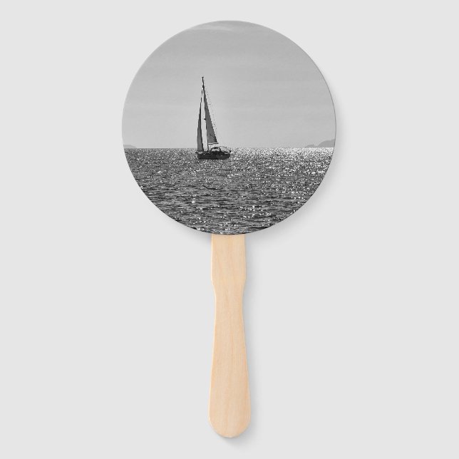 Cooles modernes Foto von Segelbooten im Sommer Fächer (Vorderseite)