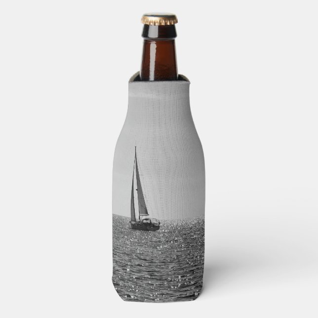 Cooles modernes Foto von Segelbooten im Sommer Flaschenkühler (Flaschenvorderseite)