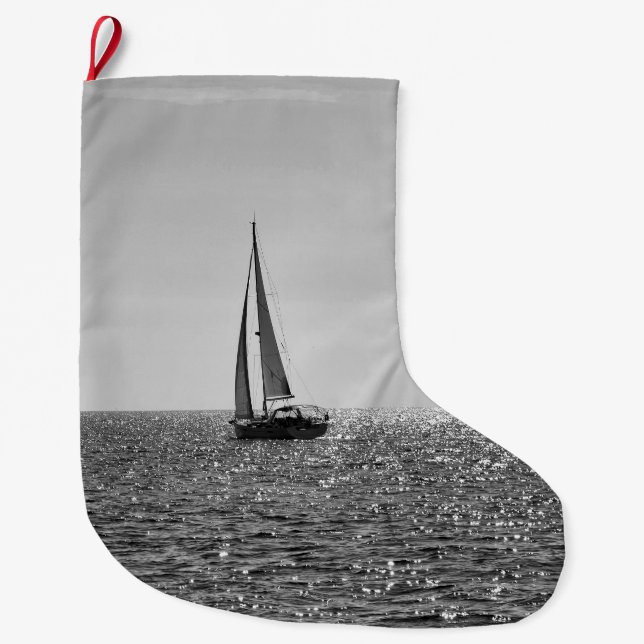 Cooles modernes Foto von Segelbooten im Sommer Großer Weihnachtsstrumpf (Vorderseite)