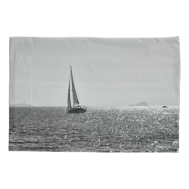 Cooles modernes Foto von Segelbooten im Sommer Kissenbezug (Rückseite)