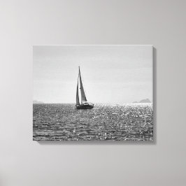 Cooles modernes Foto von Segelbooten im Sommer Leinwanddruck