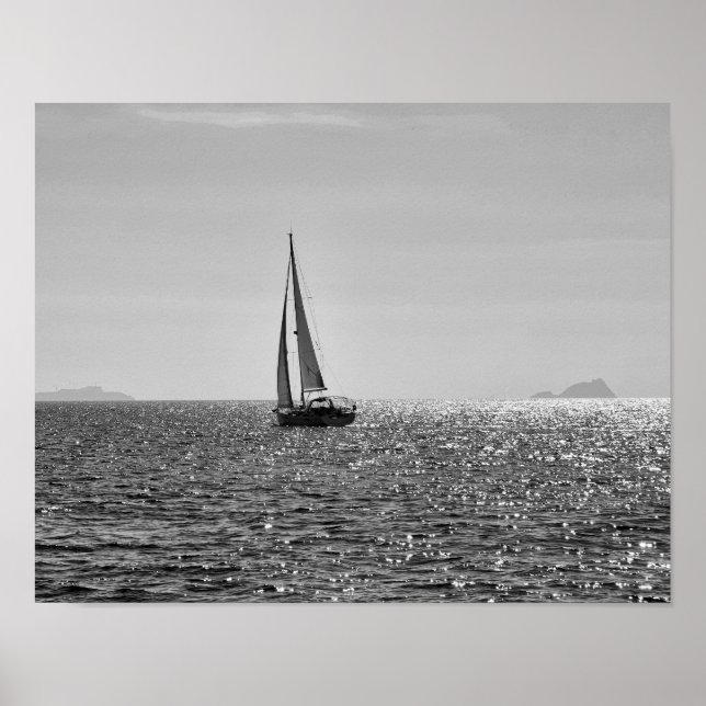 Cooles modernes Foto von Segelbooten im Sommer Poster (Vorne)