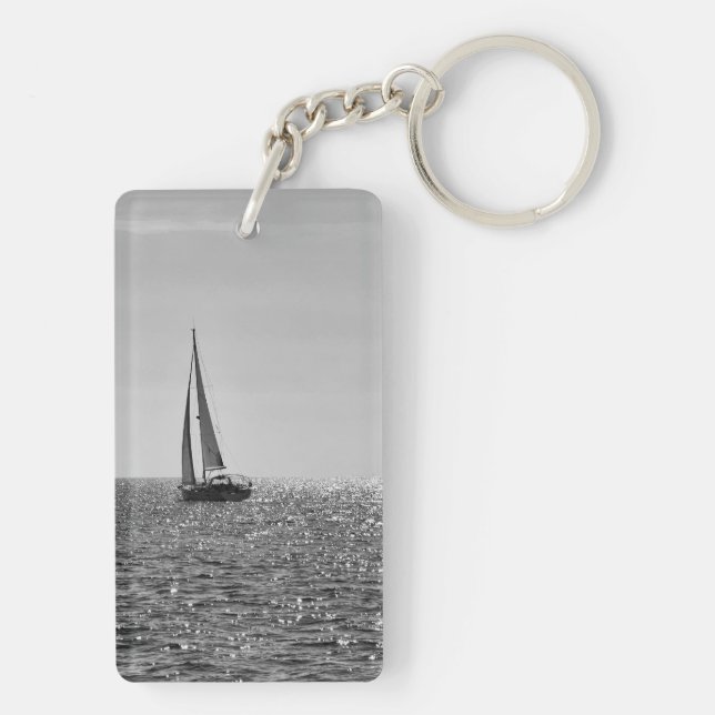 Cooles modernes Foto von Segelbooten im Sommer Schlüsselanhänger (Rückseite)