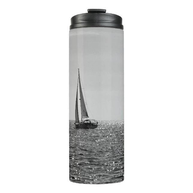 Cooles modernes Foto von Segelbooten im Sommer Thermosbecher (Vorderseite)
