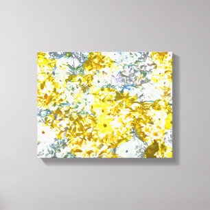 Cooles, modernes, gelbgraues romantisches Blume-Mu Leinwanddruck