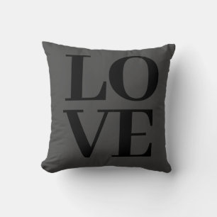 Cooles modernes graues Schwarz-Liebe-Kissen Kissen