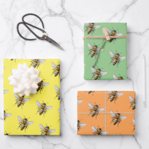 Cooles, modernes Honigmuster Geschenkpapier Set