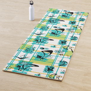 Cooles, modernes inspiriertes Madras-Muster Mitte Yogamatte