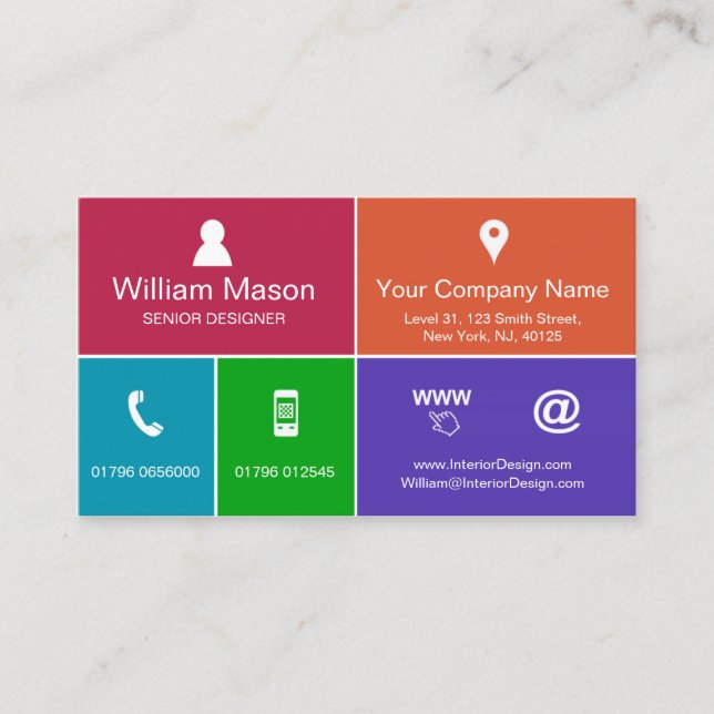 Cooles modernes Metrodesign - Visitenkarte (Vorderseite)