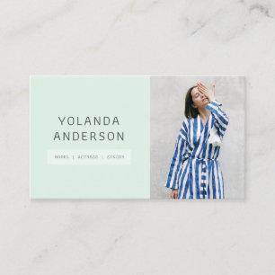 Cooles modernes Minze Mode Stylist Foto Visitenkarte