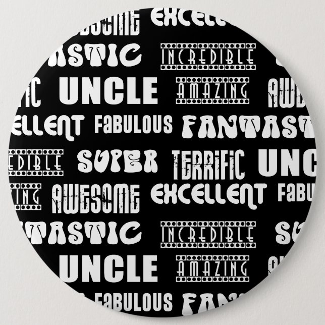 Cooles modernes Onkel-Design:Positive Worte Button (Vorderseite)