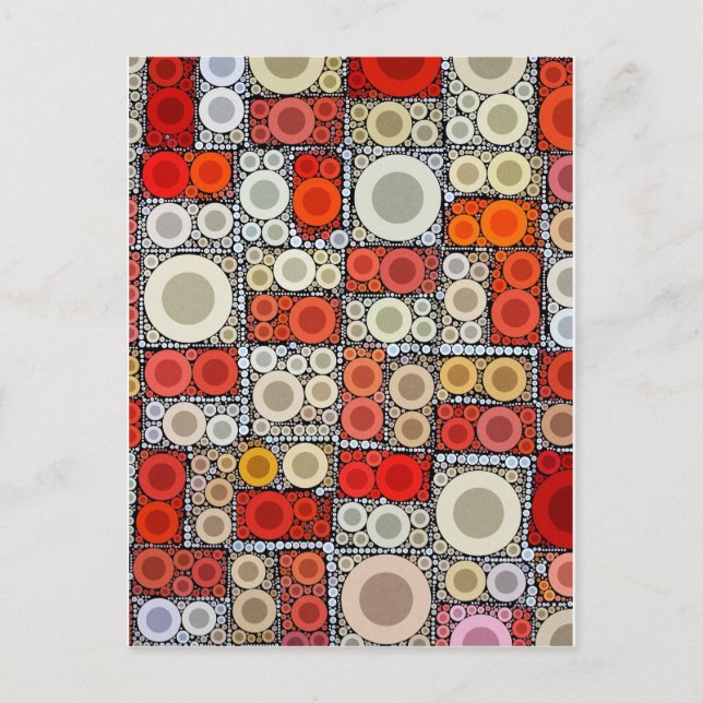 Cooles, modernes Orangenrot - Mosaikfliesen Postkarte (Vorderseite)