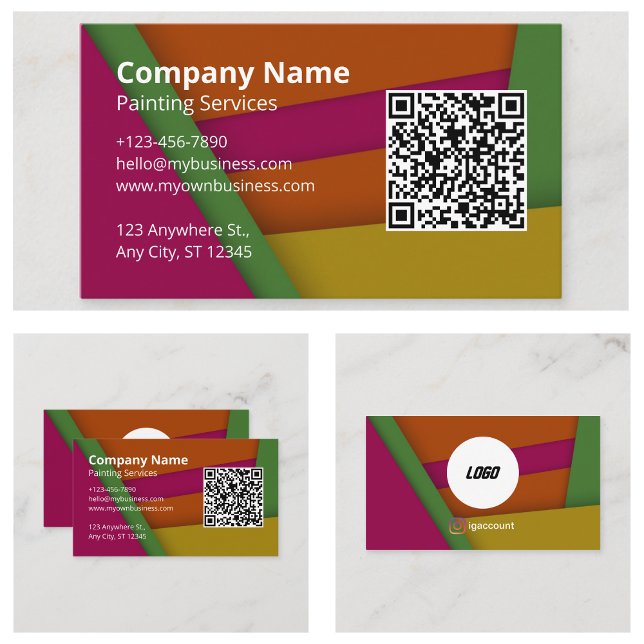 Cooles, modernes QR-Logo Visitenkarte (Cool Modern QR Code Logo Business Cards)