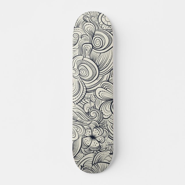 Cooles modernes Schwarz-Weiß-Muster Skateboard (Vorne)
