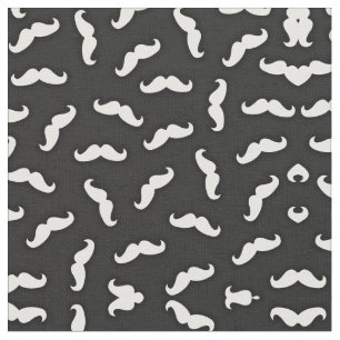 Cooles modernes Schwarz-weißes Mustache-Muster Stoff