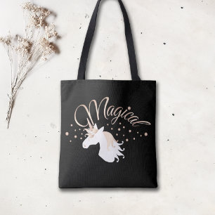 Cooles modernes schwarzes magisches Einhorn Tasche