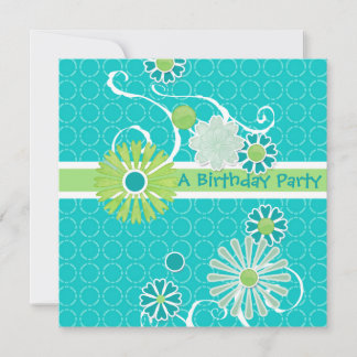 Cooles modernes Scroll Swirl Blume Circle Dot Must Einladung