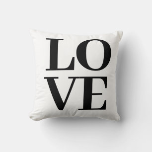 Cooles, modernes weißes Liebe-Kissen Kissen