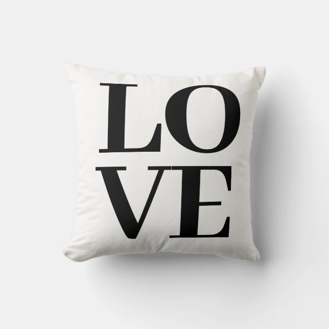 Cooles, modernes weißes Liebe-Kissen Kissen (Vorderseite)