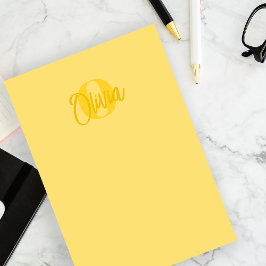 Cooles Monochrome Yellow Trendy Script Monogram Post-it Klebezettel