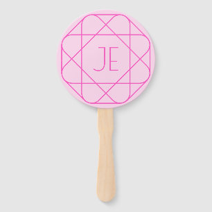 Cooles Monogramm, Angesagter Logo-Stil Rosa und Fächer