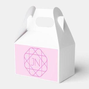 Cooles Monogramm, Angesagter Logo-Stil   Rosa und  Geschenkschachtel