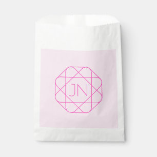 Cooles Monogramm, Angesagter Logo-Stil   Rosa und  Geschenktütchen