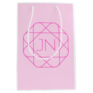 Cooles Monogramm, Angesagter Logo-Stil   Rosa und  Mittlere Geschenktüte