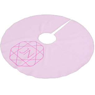Cooles Monogramm, Angesagter Logo-Stil   Rosa und  Polyester Weihnachtsbaumdecke