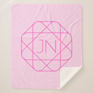 Cooles Monogramm, Angesagter Logo-Stil   Rosa und  Sherpadecke