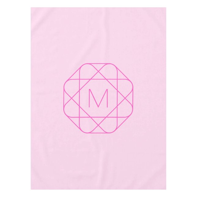 Cooles Monogramm, Angesagter Logo-Stil | Rosa und  Tischdecke (Vorderseite)