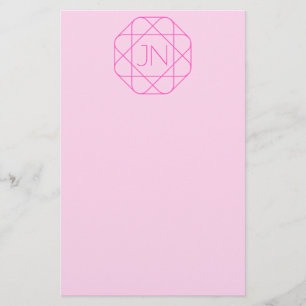 Cooles Monogramm, hipper Logo-Stil Pink & Magent Briefpapier