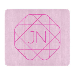 Cooles Monogramm, hipper Logo-Stil Pink & Magent Schneidebrett