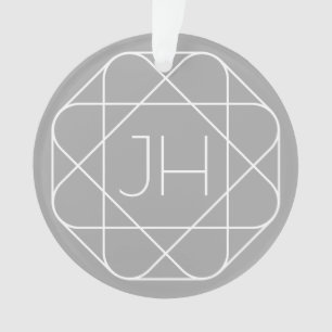 Cooles Monogramm, hipper Logo-Stil-Vibe Grau & W Ornament