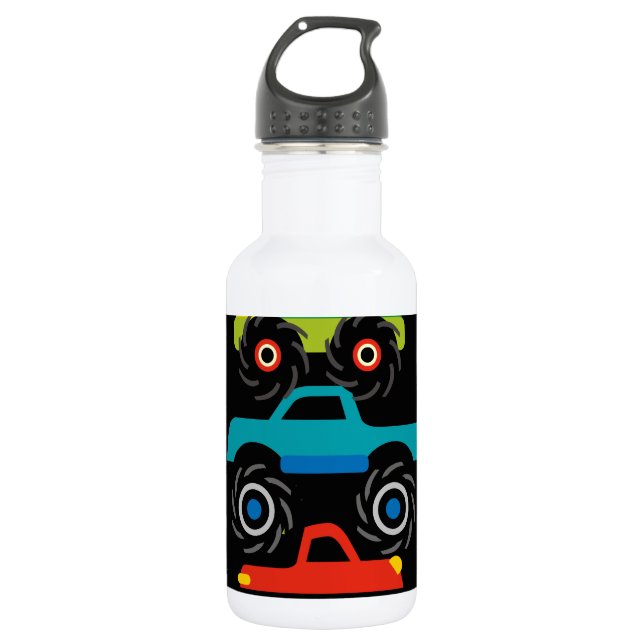 Cooles Monster-LKW-blaues Rot-Grün für Jungen Edelstahlflasche (Vorderseite)