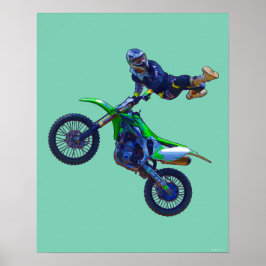 Cooles Motocross Extreme Freestyle Stunt Art 5 Poster