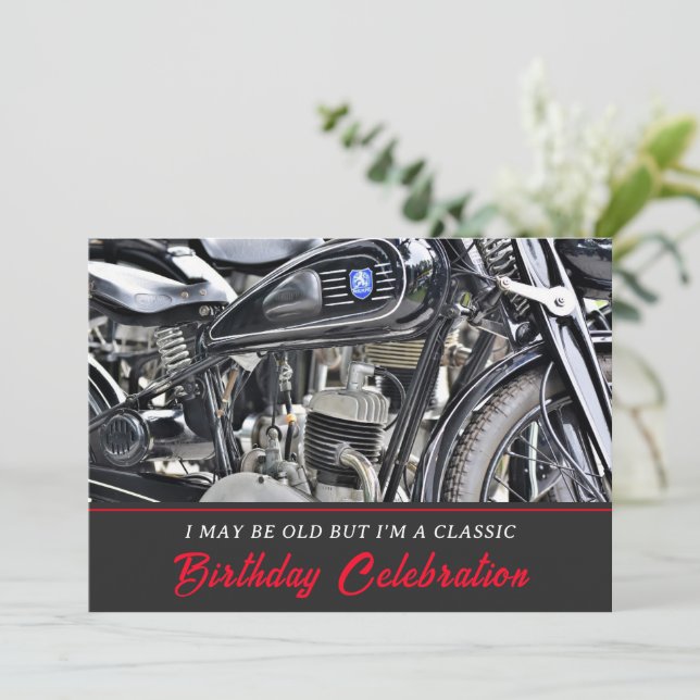 Cooles Motorrad Einladung zum Geburtstag (Stehend Vorderseite)