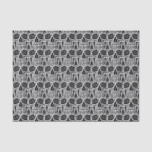 Cooles Muster des Gothic Skull Black and White Gru Seidenpapier