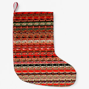 Cooles Muster in Rot und Schwarz Kleiner Weihnachtsstrumpf