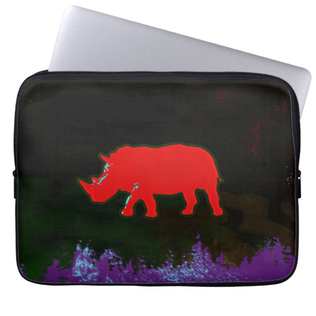 cooles Nashorn Laptopschutzhülle (Vorderseite)