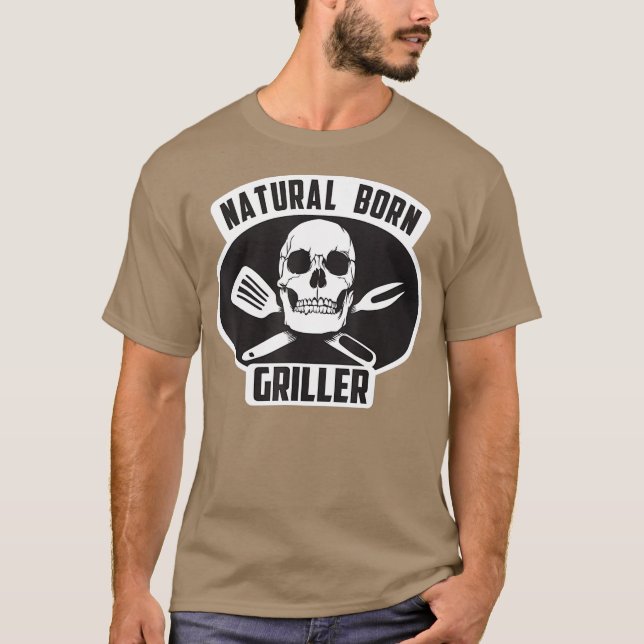 Cooles natürliches Geborenes Grillgeschenk für die T-Shirt (Vorderseite)