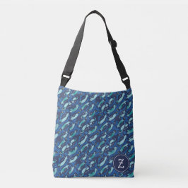 COOLES Navy Blue Allover Pinguin Pattern Tragetaschen Mit Langen Trägern